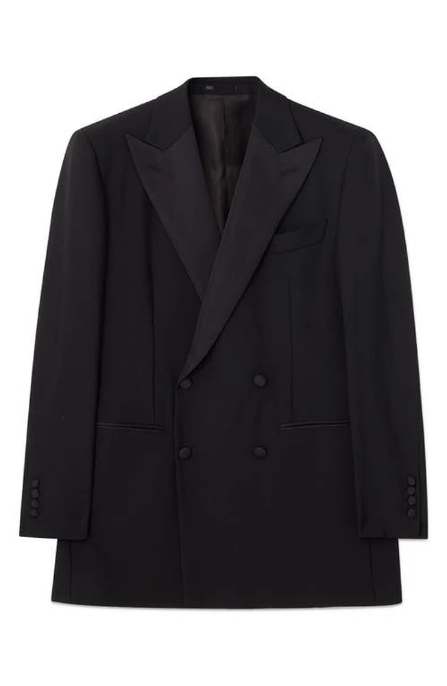 BLK DNM Solid Wool Double Breasted Blazer Black Mohair at Nordstrom, Us