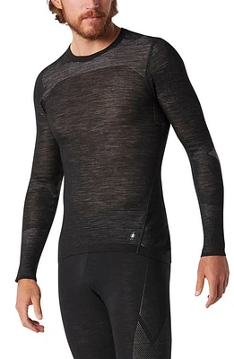 Smartwool Intraknit Merino 200 Long Sleeve T-Shirt Black-White at Nordstrom,