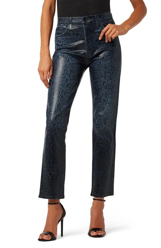 Joe's The Honor Coated Straight Leg Ankle Jeans in Indigo Slither at Nordstrom, Size 24