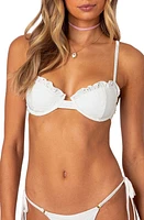 EDIKTED Eyelet Underwire Bikini Top White at Nordstrom,