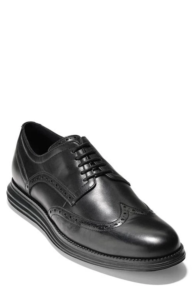 Cole Haan OriginalGrand Wingtip Derby Black Leather/Black at Nordstrom,