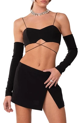 EDIKTED Beatrix Bralette with Detached Sleeves Black at Nordstrom,