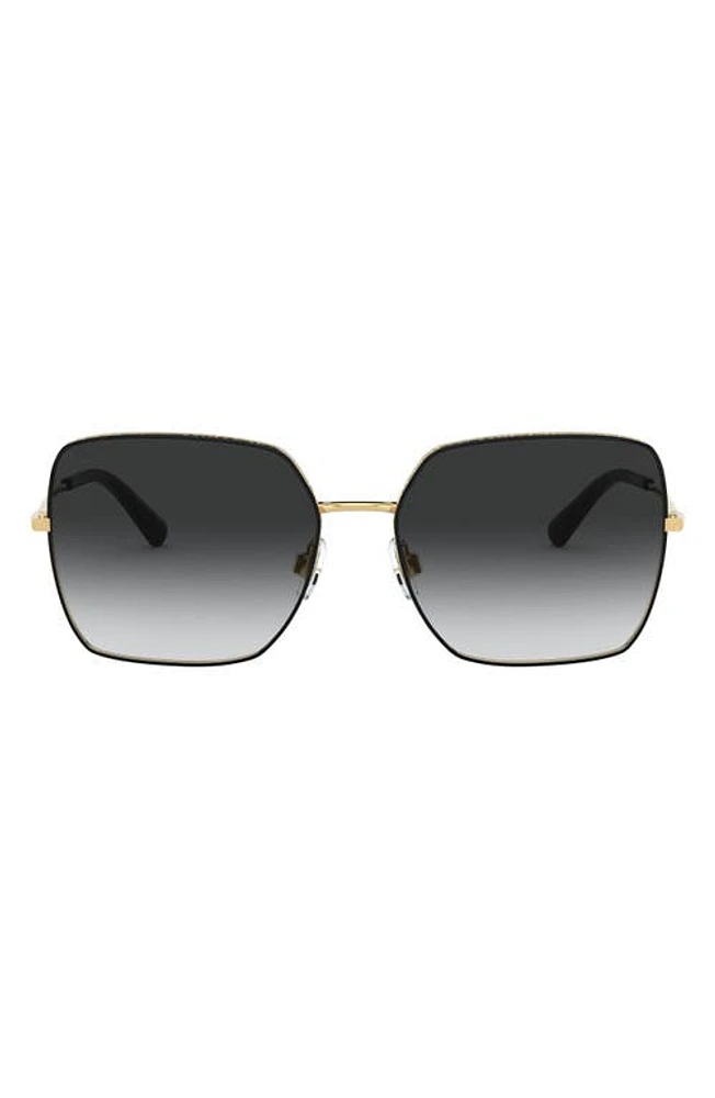 Dolce & Gabbana 57mm Gradient Square Sunglasses in Gold Black at Nordstrom