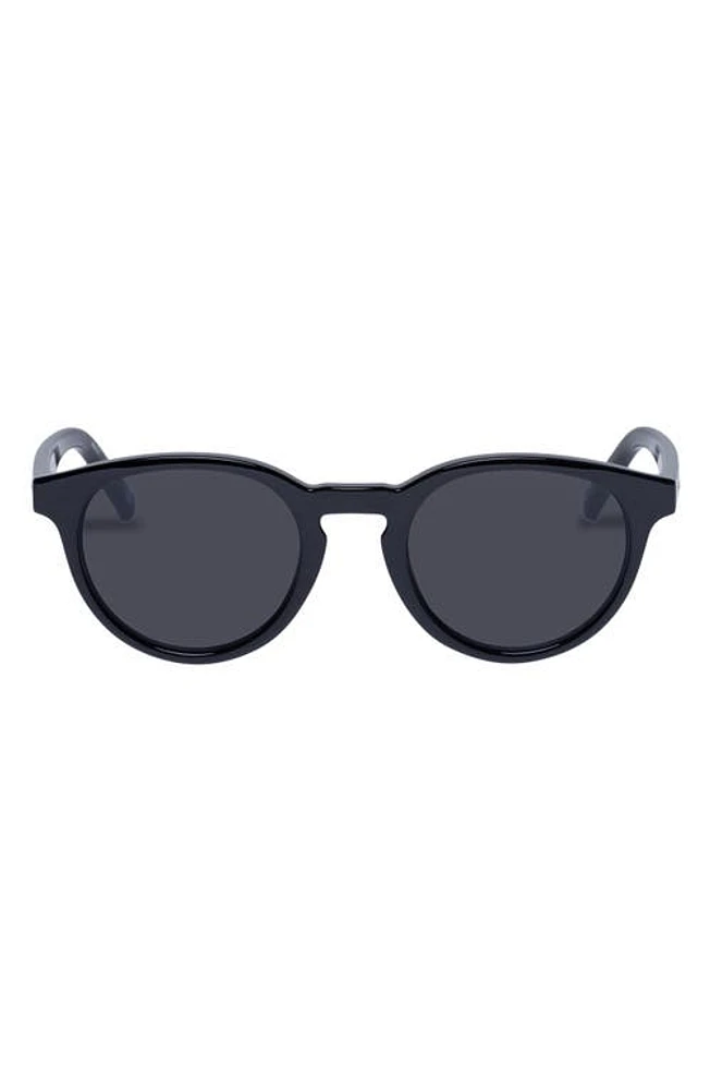 Le Specs Trashy Round Sunglasses in Black at Nordstrom