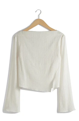 & Other Stories Boat Neck Top White Dusty Light at Nordstrom,