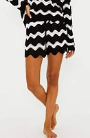 Beach Riot Balboa Cover-Up Shorts Black And White Tides at Nordstrom,