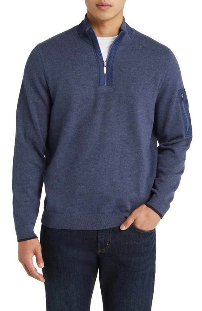 Tommy Bahama IslandZone Cool Tide Performance Quarter Zip Pullover in Cadet at Nordstrom, Size Medium