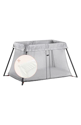 BabyBjörn Travel Crib & Sheet Bundle in Silver at Nordstrom