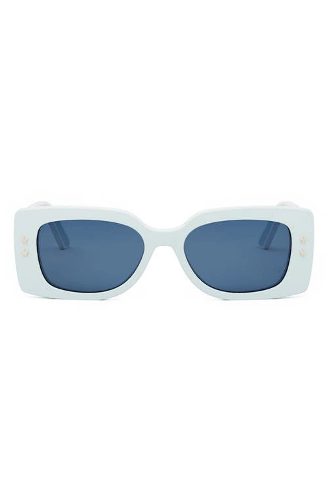 'DiorPacific S1U 53mm Rectangular Sunglasses in Shiny Light Blue /Blue at Nordstrom