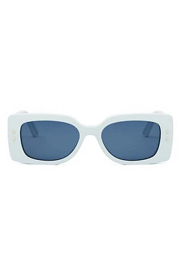 'DiorPacific S1U 53mm Rectangular Sunglasses in Shiny Light Blue /Blue at Nordstrom