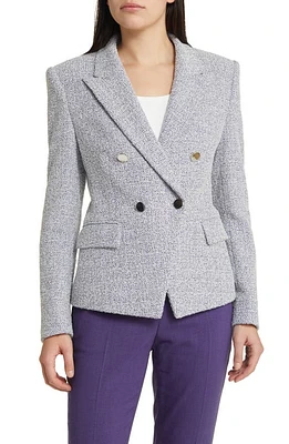 BOSS Jocanah Tweed Double Breasted Blazer Mulberry Purple Boucle at Nordstrom,