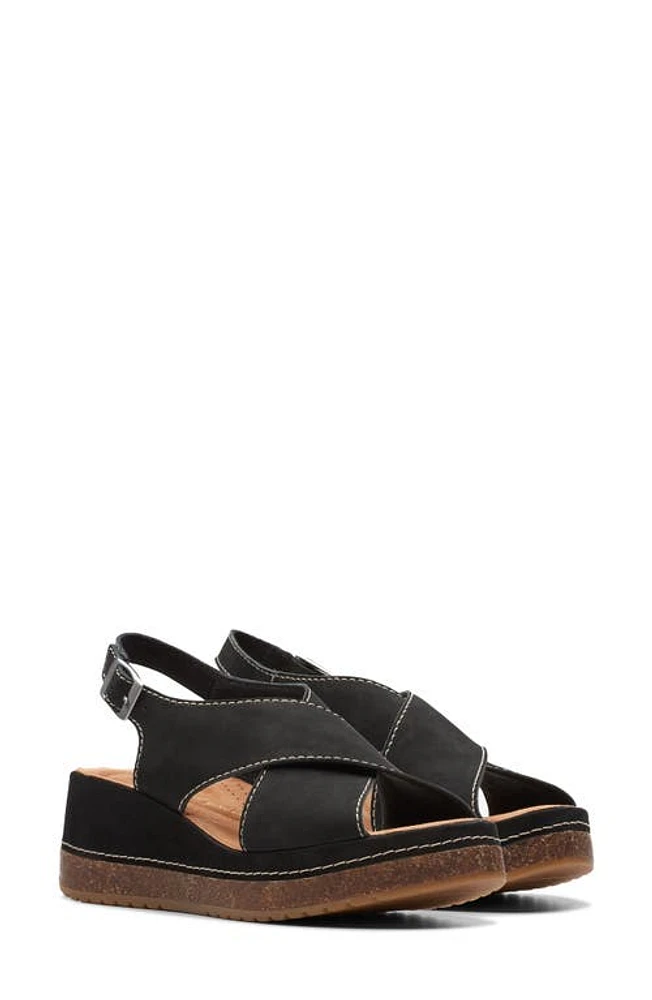 Clarks(r) Kassanda Step Wedge Sandal Nubuck at Nordstrom