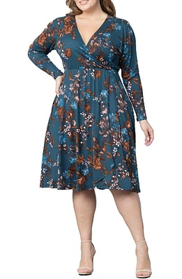 Kiyonna Aster Long Sleeve Faux Wrap Dress at Nordstrom,