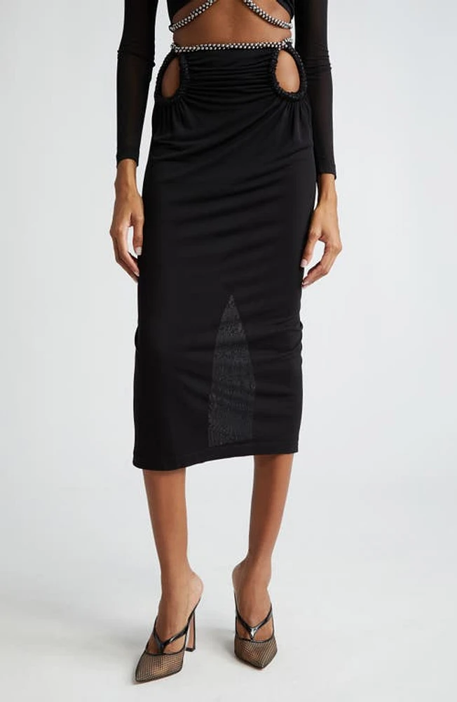 Dion Lee Barbell Rope Jersey Midi Skirt Black at Nordstrom, Us