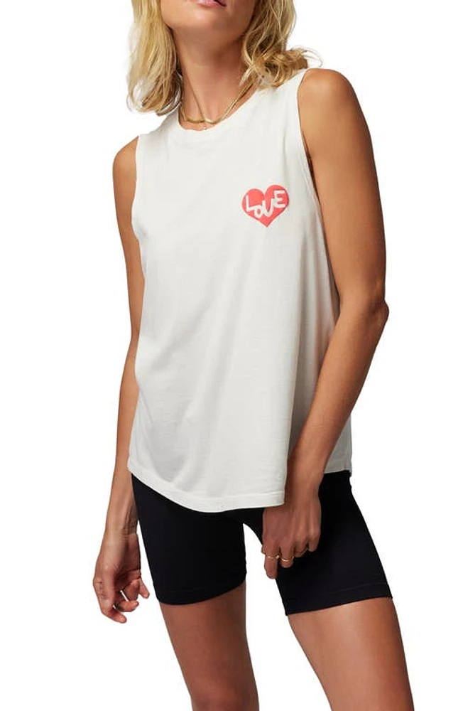 Spiritual Gangster Heart Jade Cotton Blend Muscle Tank Birch at Nordstrom,