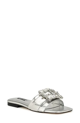 Nine West Matter Slide Sandal Silver at Nordstrom,