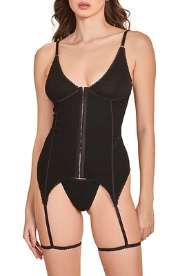 Hauty Rib Bustier & Panties Set Black at Nordstrom,