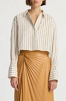 A. L.C. Monica Stripe Boxy Shirt Bone/Lark at Nordstrom,