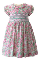 Rachel Riley Kids' Floral Smocked Dress Pink at Nordstrom,