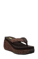 Volatile Island Platform Flip Flop Raffia Fabric at Nordstrom,