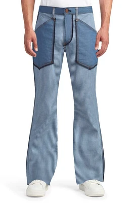 Monfrère MFVLA1 Stripe Flared Leg Stretch Denim Pants Striped Indigo at Nordstrom,