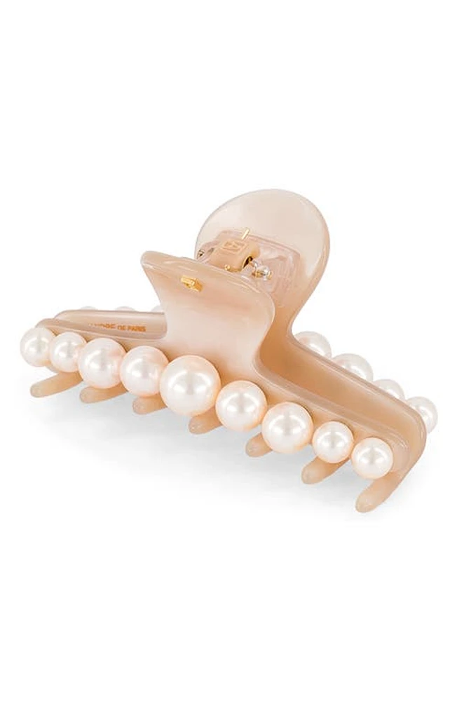 Alexandre de Paris Imitation Pearl Claw Clip in Beige at Nordstrom