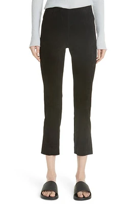 Vince Split Hem Crop Stretch Suede Pants at Nordstrom,