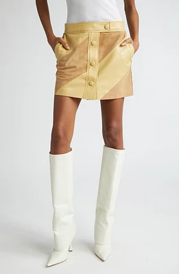 Stand Studio Seona Suede & Leather Panel Miniskirt Honey at Nordstrom, Us