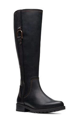 Clarks(r) Aspra Knee High Boot in Black Leather at Nordstrom, Size 7