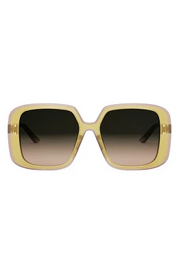 ‘DiorHighlight S3F 56mm Square Sunglasses in Shiny Yellow /Gradient Green at Nordstrom