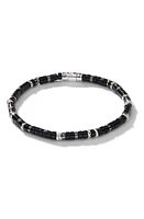 John Hardy Heishi Black Onyx & Hematite Beaded Bracelet in Black/Silver at Nordstrom, Size X-Large