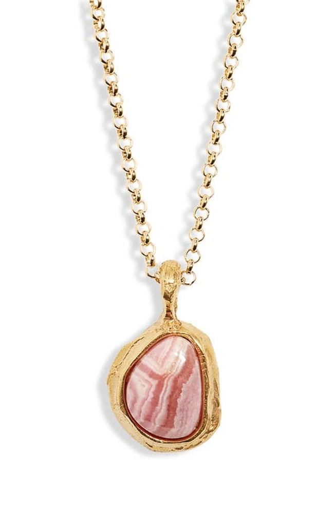 Alighieri The Droplet of the Horizon Rhodochrosite Pendant Necklace in 24 Gold at Nordstrom