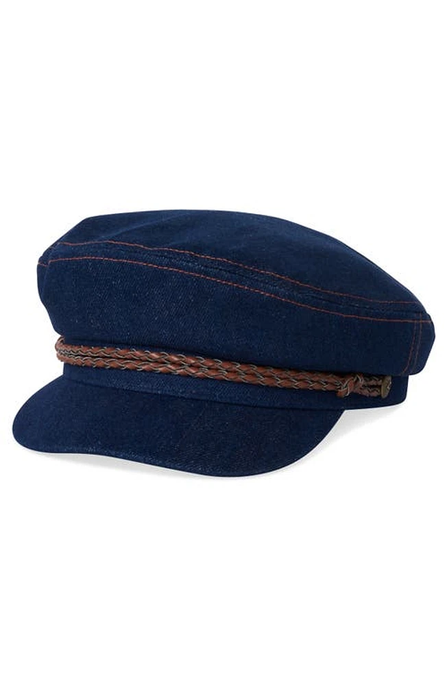 Brixton Fiddler Baker Boy Cap Washed Denim at Nordstrom,