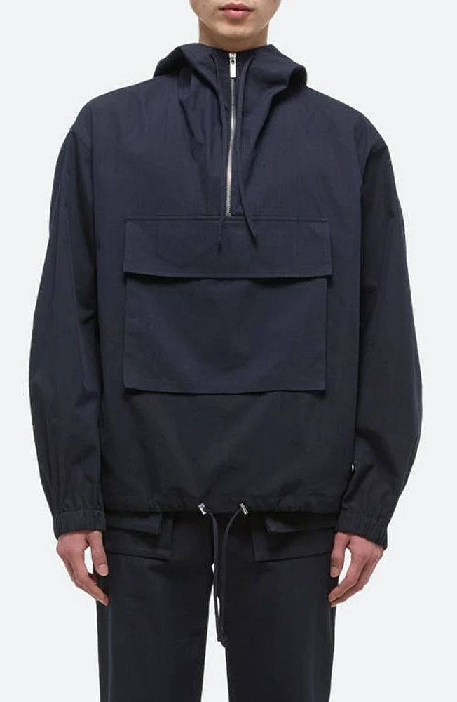 Helmut Lang Gusset Half Zip Cotton & Nylon Anorak Navy - G0F at Nordstrom,