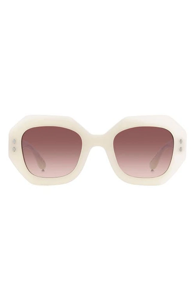 Isabel Marant 52mm Gradient Geometric Sunglasses in Pearld White/Burgundy Shaded at Nordstrom