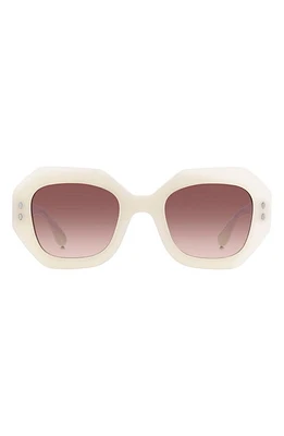 Isabel Marant 52mm Gradient Geometric Sunglasses in Pearld White/Burgundy Shaded at Nordstrom