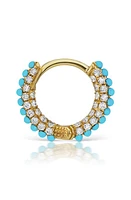 Maria Tash Single Turquoise & Diamond Pavé Huggie Hoop Earring in Gold at Nordstrom