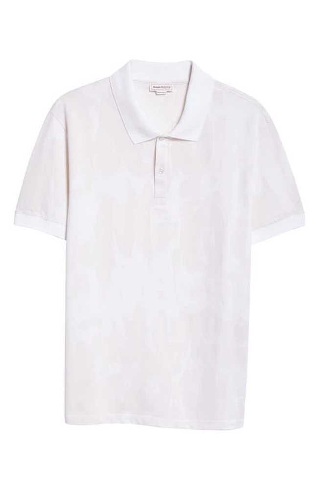 Alexander McQueen Logo Print Cotton Polo Ivory at Nordstrom,