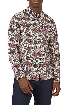 Ben Sherman Paisley Cotton Button-Down Shirt Grape at Nordstrom,