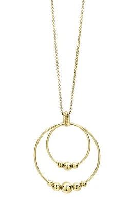 LAGOS Caviar Gold Double Circle Pendant Necklace at Nordstrom, Size 18 In