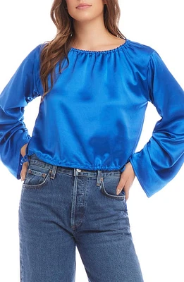 FIFTEEN TWENTY Serafina Satin Top Blue at Nordstrom,