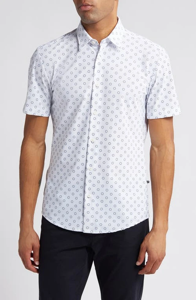 Nordstrom BOSS Roan Ken Slim Fit Short Sleeve Button-Up Shirt White at Nordstrom, | The Summit Nordstrom BOSS Roan Ken Slim Fit Short Sleeve Button-Up Shirt White at Nordstrom, | The Summit