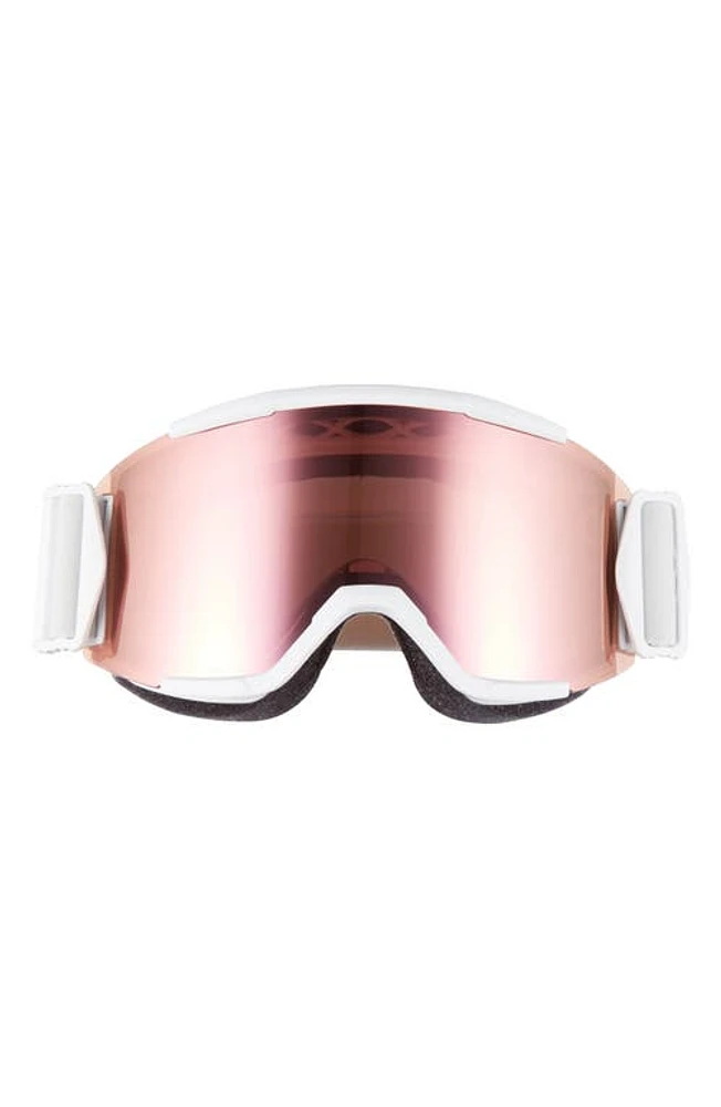 Smith Squad 180mm ChromaPop Snow Goggles in White Vapor/Rose Gold at Nordstrom