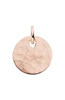 Monica Vinader Engravable Hammered Pendant Charm in Ros Gold at Nordstrom