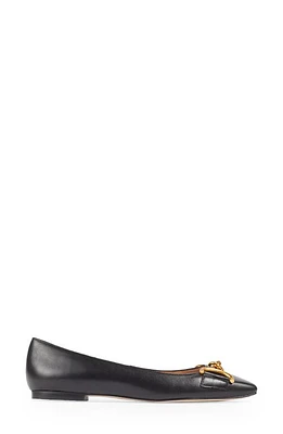 LK Bennett Square Toe Ballet Flat Black at Nordstrom,