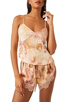 Free People Moonbeams Floral Surplice Lace Detail Satin Camisole Sweet Combo at Nordstrom,