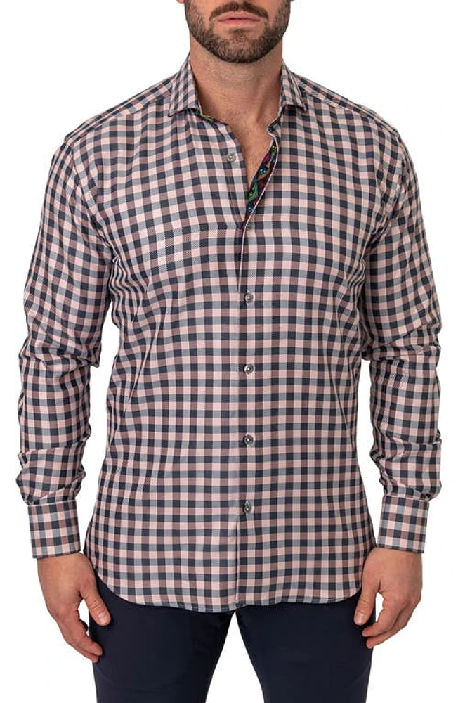 Maceoo Einstein Squares White Regular Fit Plaid Button-Up Shirt at Nordstrom,