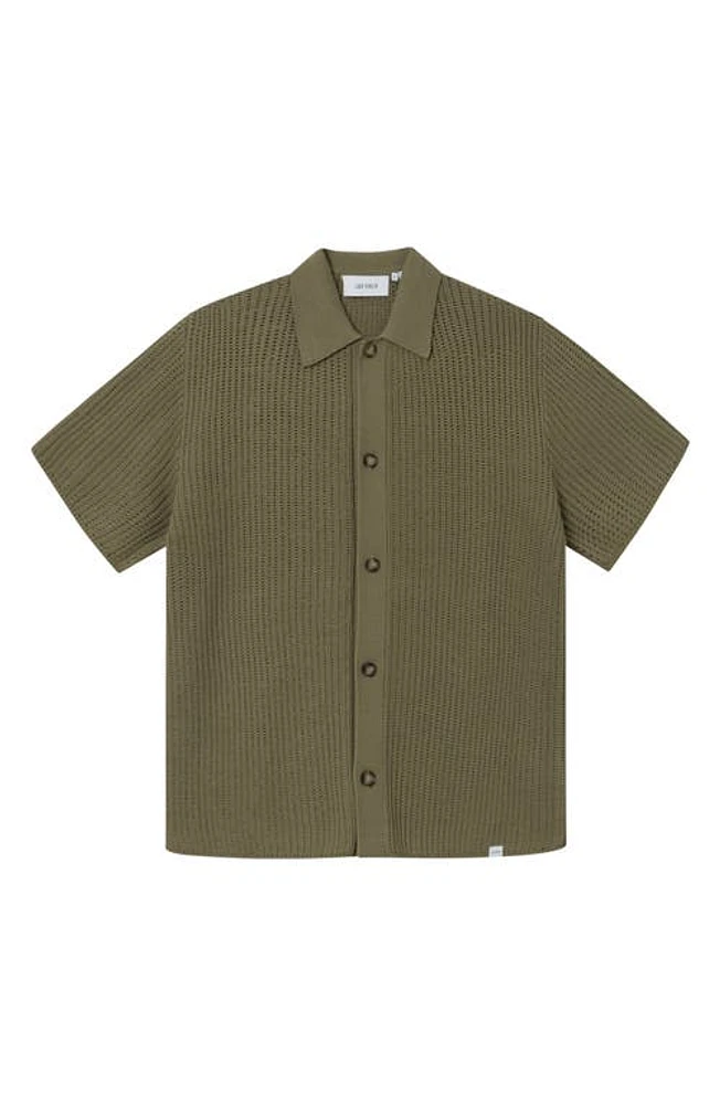 Les Deux Gustavo Short Sleeve Knit Button-Up Shirt at Nordstrom,