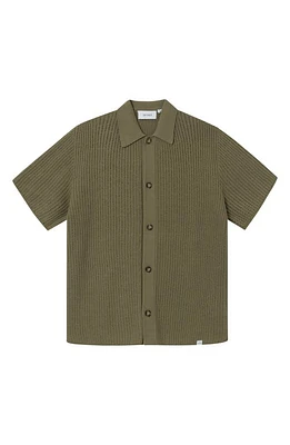 Les Deux Gustavo Short Sleeve Knit Button-Up Shirt at Nordstrom,