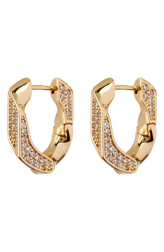 Luv AJ Pavé Cuban Link Hoop Earrings in Gold at Nordstrom